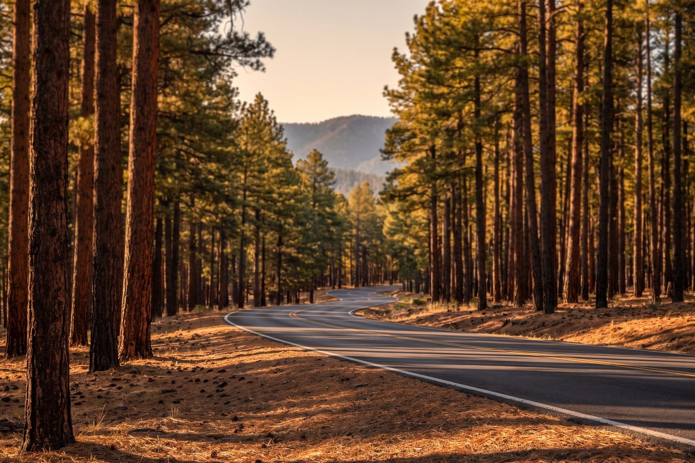 Ponderosa pines along Highway 260 on the Mogollon Rim